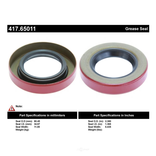 Centric Premium™ Axle Shaft Seal 417.65011