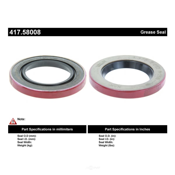Centric Premium™ Axle Shaft Seal 417.58008