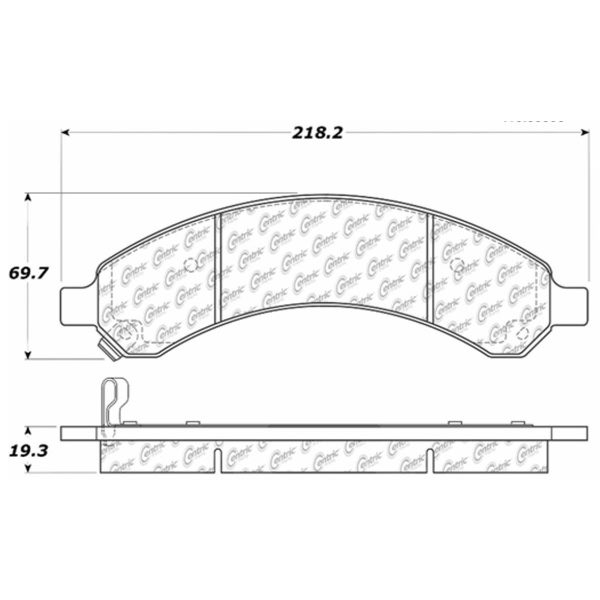 Centric Premium™ Semi-Metallic Brake Pads With Shims And Hardware 300.09890