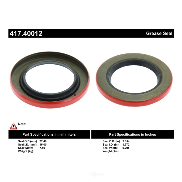 Centric Premium™ Front Outer Wheel Seal 417.40012