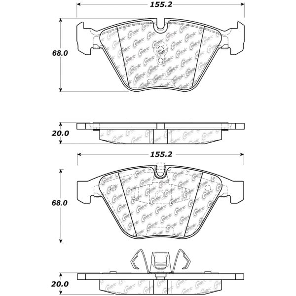 Centric Posi Quiet™ Semi-Metallic Front Disc Brake Pads 104.12600