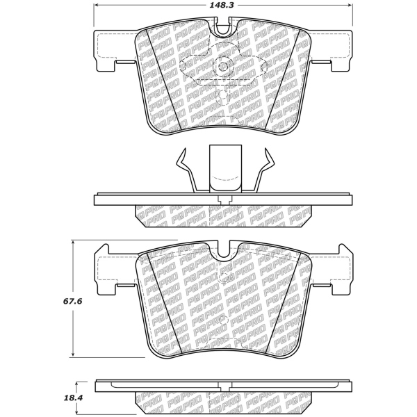 Centric Posi Quiet Pro™ Semi-Metallic Front Disc Brake Pads 500.15610