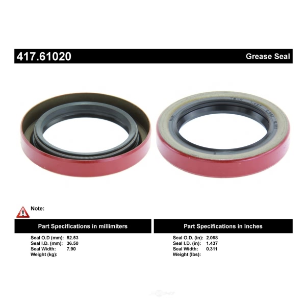 Centric Premium™ Axle Shaft Seal 417.61020