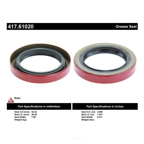 Centric Premium™ Axle Shaft Seal 417.61020