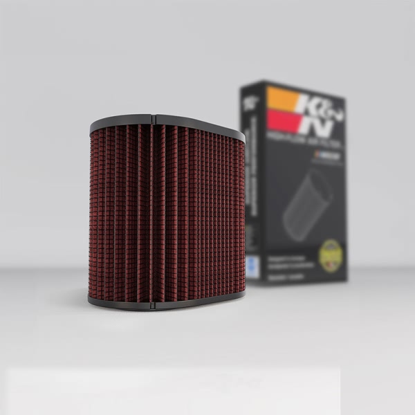 K&N E Series Oval Straight Red Air Filter （9.25" BOL x 6.5" BOW x 9.25" TOL x 6.5" TOW x 8.938" H) E-0644