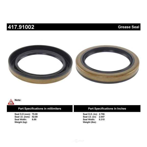 Centric Premium™ Axle Shaft Seal 417.91002