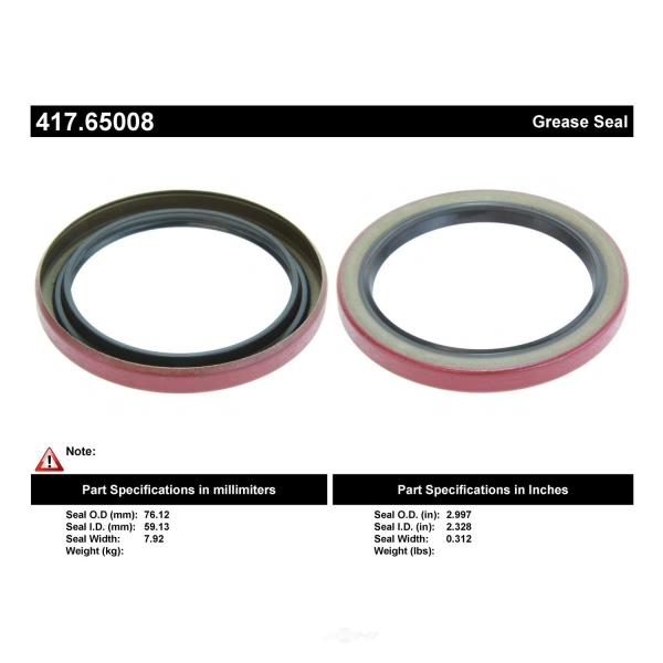 Centric Premium™ Front Inner Wheel Seal 417.65008
