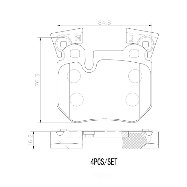 brembo Premium Ceramic Rear Disc Brake Pads P06059N