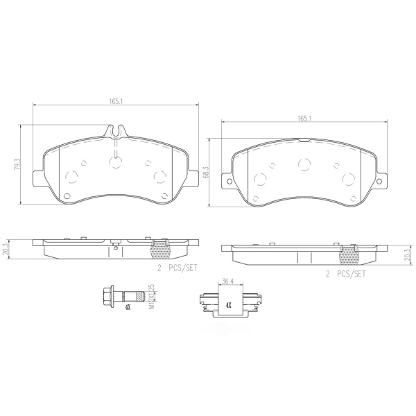 brembo Premium Ceramic Front Disc Brake Pads P50086N