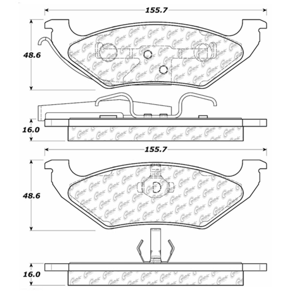 Centric Premium Semi-Metallic Rear Disc Brake Pads 300.06620