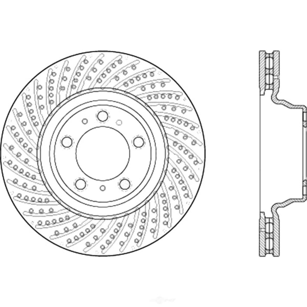 Centric SportStop Drilled 1-Piece Rear Driver Side Brake Rotor 128.37076