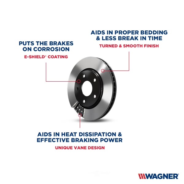 Wagner Vented Front Brake Rotor BD126464E