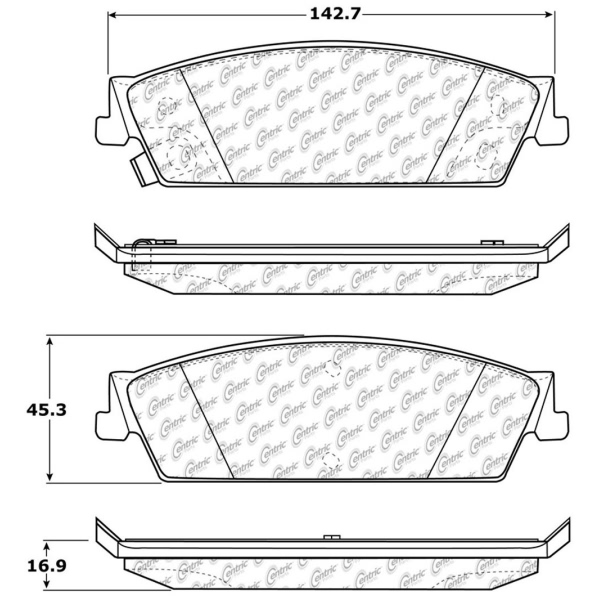 Centric Premium Ceramic Rear Disc Brake Pads 301.11940