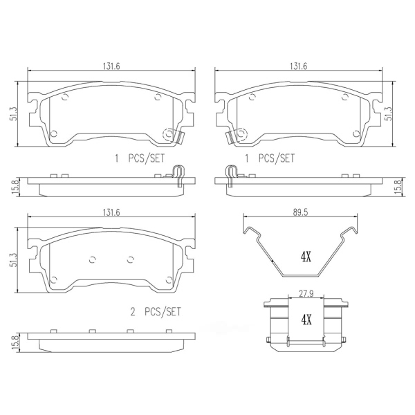 brembo Premium Ceramic Front Disc Brake Pads P49023N