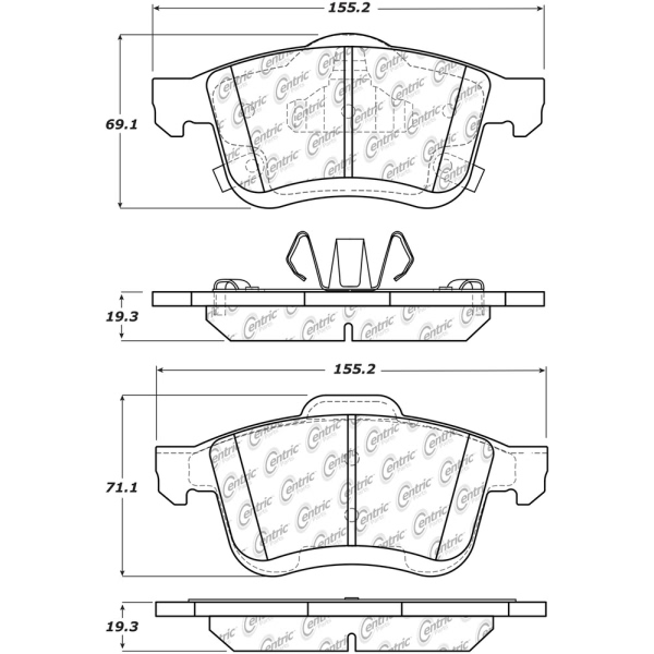 Centric Posi Quiet™ Ceramic Front Disc Brake Pads 105.17211