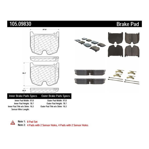 Centric Posi Quiet™ Ceramic Front Disc Brake Pads 105.09830