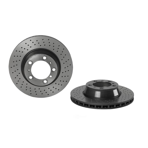 brembo UV Coated Series Drilled Vented Rear Driver Side Brake Rotor 09.C878.11