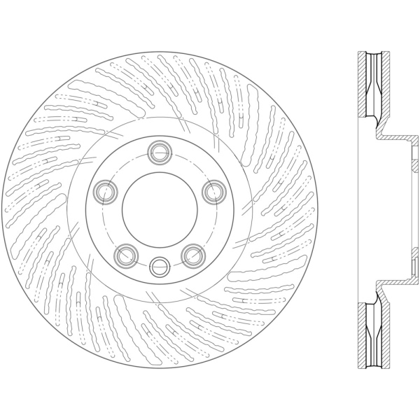 Centric Premium Vented Front Passenger Side Brake Rotor 125.33141