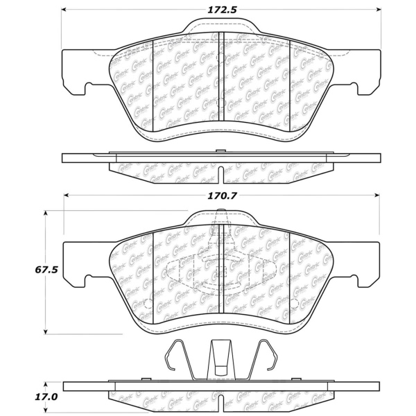 Centric Posi Quiet™ Ceramic Front Disc Brake Pads 105.10471