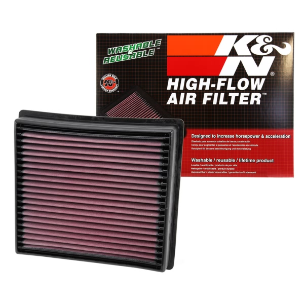 K&N 33 Series Panel Red Air Filter （11" L x 10.031" W x 2.25" H) 33-5005