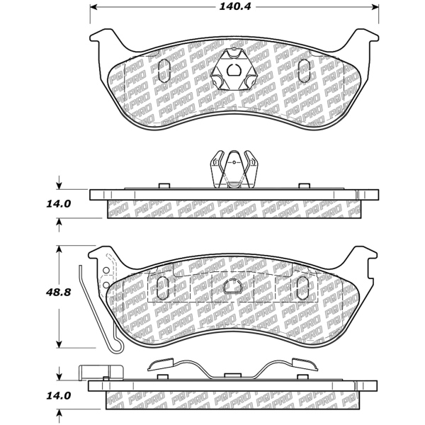 Centric Posi Quiet Pro™ Ceramic Rear Disc Brake Pads 500.09640