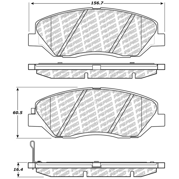 Centric Posi Quiet Pro™ Ceramic Front Disc Brake Pads 500.12020