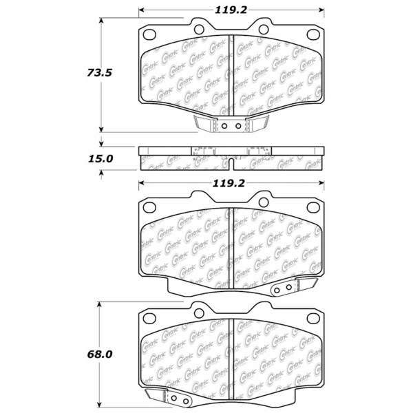 Centric Premium Ceramic Front Disc Brake Pads 301.04100