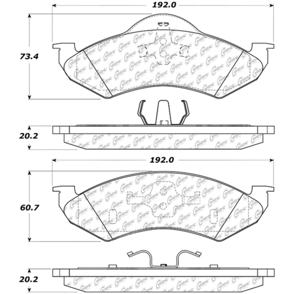 Centric Posi Quiet™ Semi-Metallic Front Disc Brake Pads 104.08200