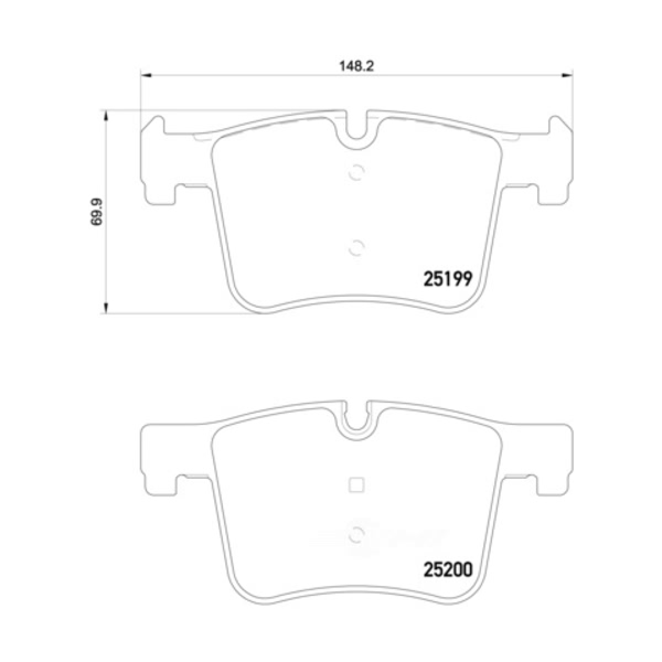 brembo Premium Low-Met OE Equivalent Front Brake Pads P06075