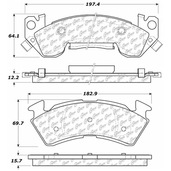 Centric Posi Quiet™ Semi-Metallic Front Disc Brake Pads 104.06140