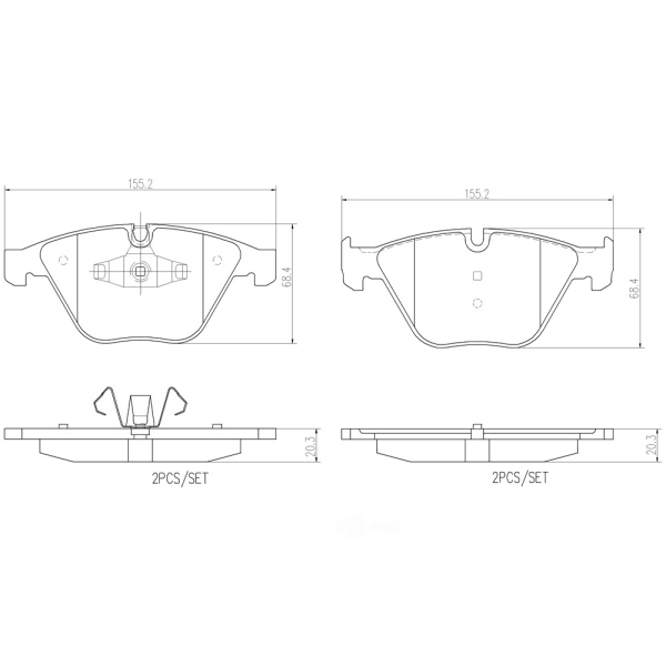 brembo Premium Ceramic Front Disc Brake Pads P06055N