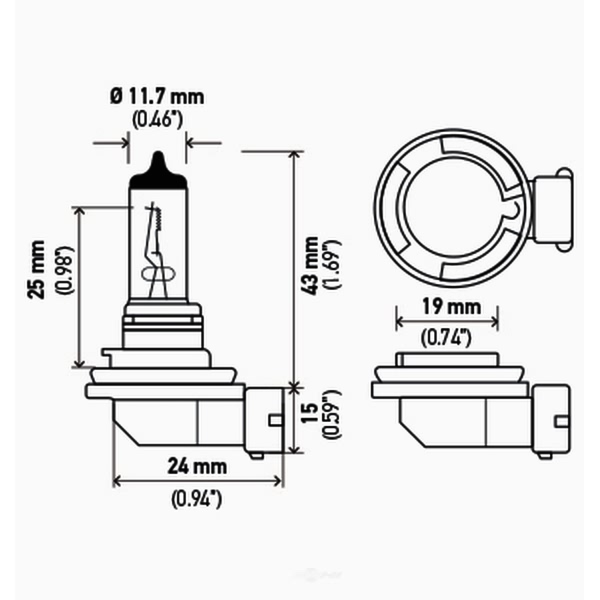 Hella H11Tb Standard Series Halogen Light Bulb H11TB