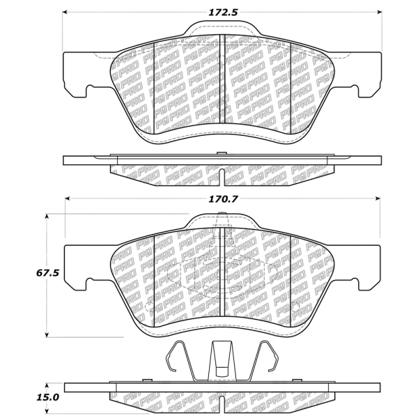 Centric Posi Quiet Pro™ Ceramic Front Disc Brake Pads 500.10471