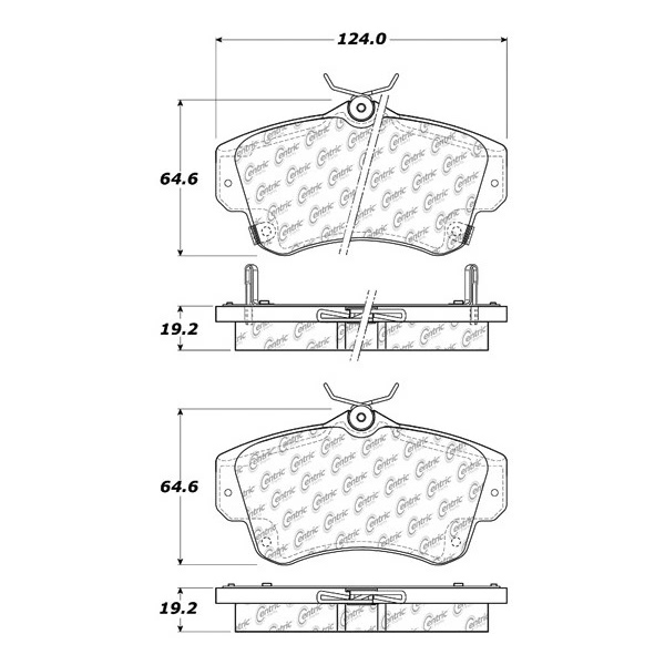 Centric Posi Quiet™ Extended Wear Semi-Metallic Front Disc Brake Pads 106.08411