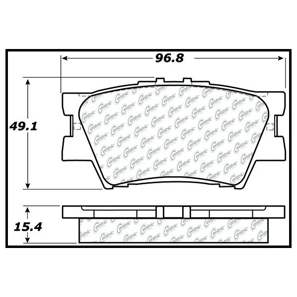 Centric Posi Quiet™ Extended Wear Semi-Metallic Rear Disc Brake Pads 106.12121
