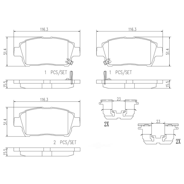 brembo Premium Ceramic Front Disc Brake Pads P83051N