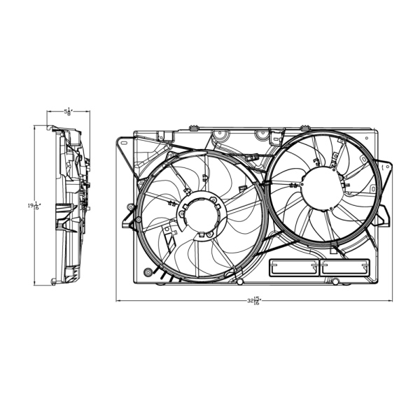 TYC Dual Radiator And Condenser Fan Assembly 623040