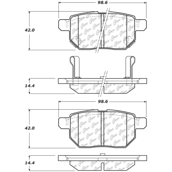 Centric Posi Quiet™ Ceramic Rear Disc Brake Pads 105.14230