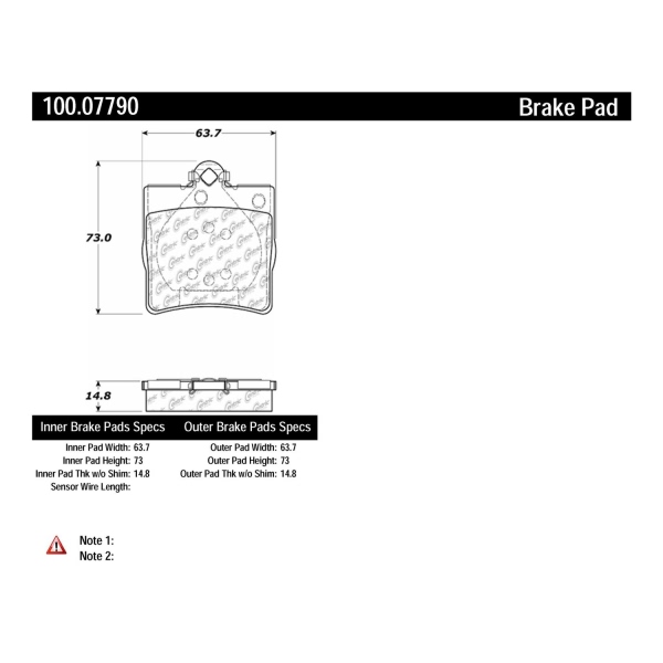 Centric Original Equipment Formula Brake Pads With Hardware 100.07790