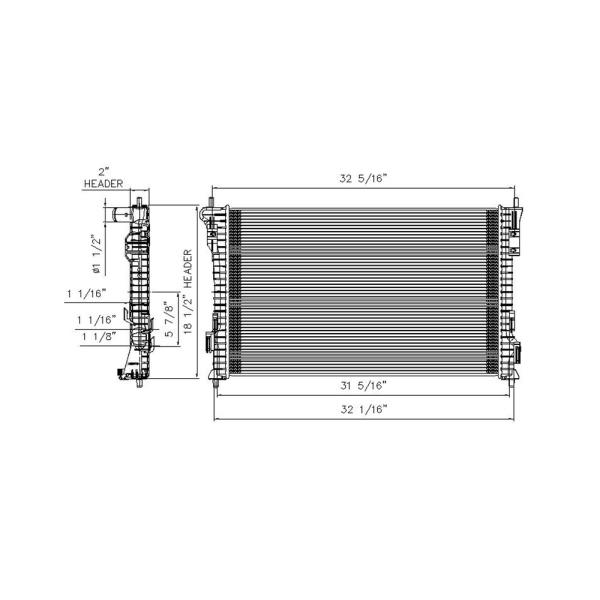 TYC Engine Coolant Radiator 13362