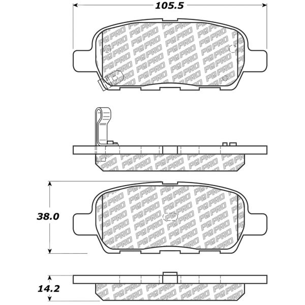 Centric Posi Quiet Pro™ Ceramic Rear Disc Brake Pads 500.09052