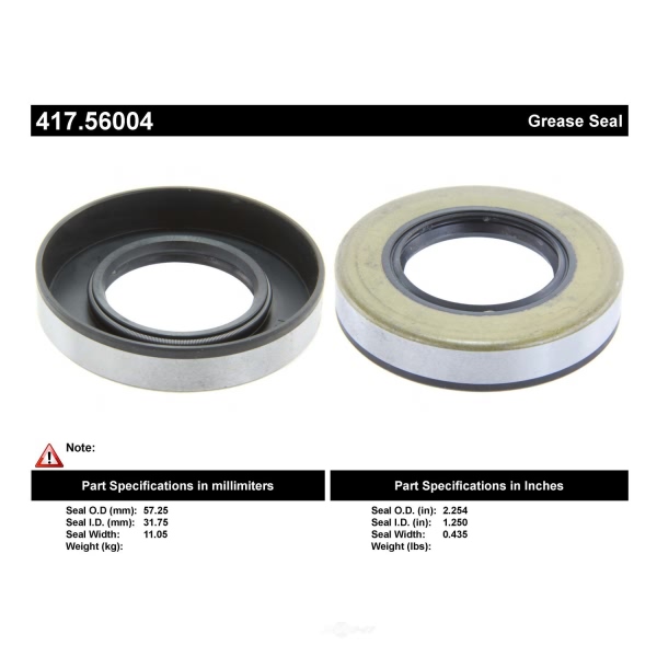 Centric Premium™ Rear Inner Wheel Seal 417.56004