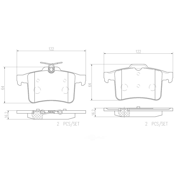 brembo Premium Ceramic Rear Disc Brake Pads P36026N