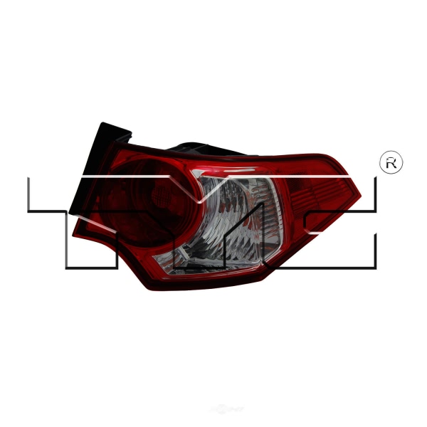 TYC Passenger Side Outer Replacement Tail Light 11-6451-00