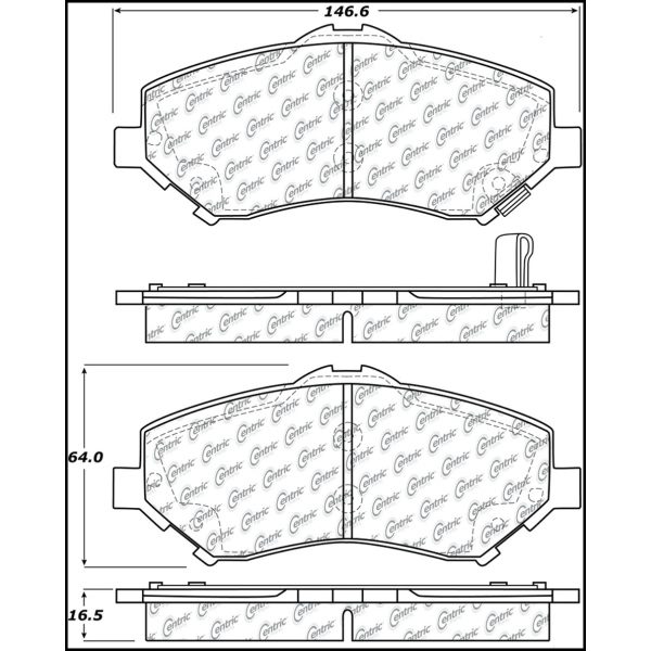 Centric Posi Quiet™ Ceramic Front Disc Brake Pads 105.12730