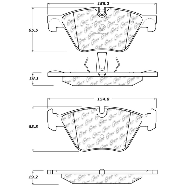 Centric Posi Quiet™ Ceramic Front Disc Brake Pads 105.15040