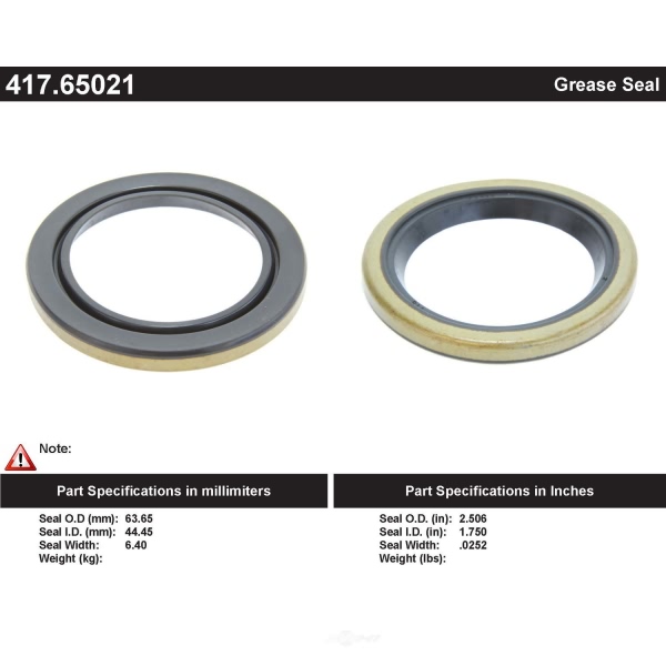 Centric Premium™ Front Inner Wheel Seal 417.65021