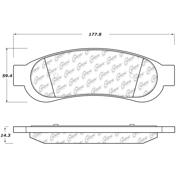 Centric Posi Quiet™ Extended Wear Semi-Metallic Rear Disc Brake Pads 106.13340