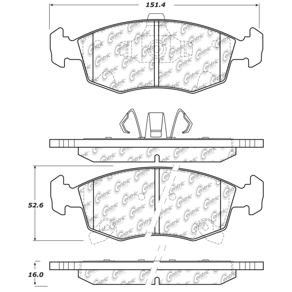 Centric Posi Quiet™ Ceramic Front Disc Brake Pads 105.15680
