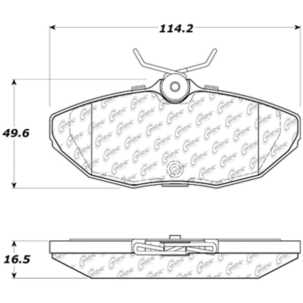 Centric Posi Quiet™ Semi-Metallic Rear Disc Brake Pads 104.08060